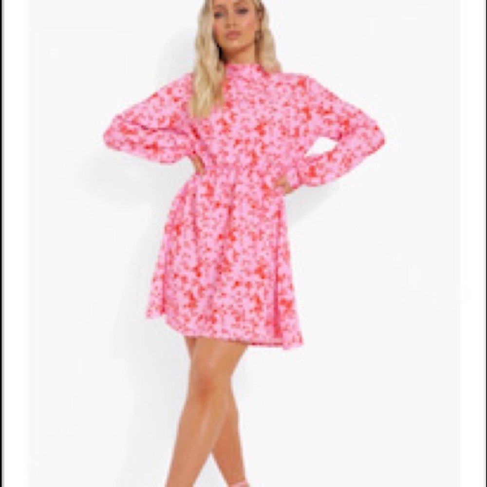 Pretty in Pink floral dress size 12